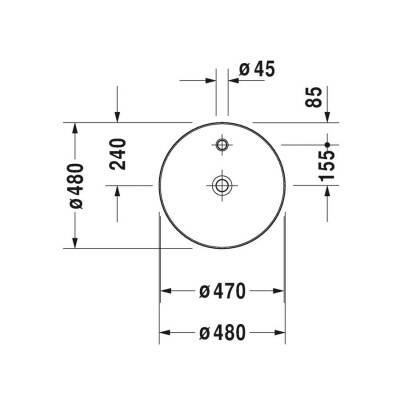 Duravit Cape Cod Batarya Delikli Çanak Lavabo 48 cm - 2328480000 - 2