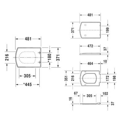 Duravit Caro Klozet Kapağı Yavaş Kapanır 0065690095 - 3