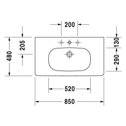 Duravit Etejerli Lavabo D-Code 80 cm 034285 - 3