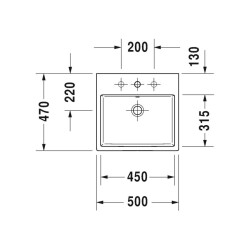 Duravit Vero Air Tezgahüstü Lavabo 50 cm 2350500027 - 2