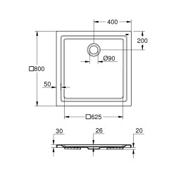 Grohe Akrilik Duş Teknesi 800 X 800 - 39302000 - 2