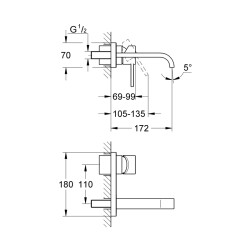 Grohe Allure 2 Delikli Lavabo BataryasıS-Boyut - 19309000 - 2