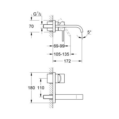 Grohe Allure 2 Delikli Lavabo BataryasıS-Boyut - 19309000 - 2