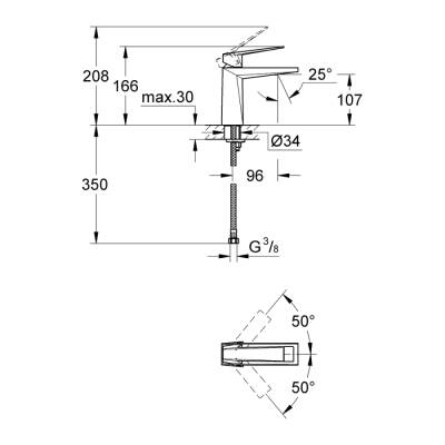 Grohe Allure Brilliant Tek Kumandalı Lavabo Bataryası M-Boyut - 23033000 - 2