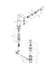 Grohe Allure Tek Kumandalı Lavabo Bataryası 12L - Boyut - 32146DL1 - 2