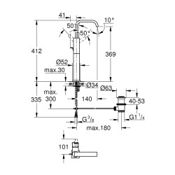 Grohe Allure Tek Kumandalı Lavabo Bataryası Xl-Boyut - 32249000 - 2