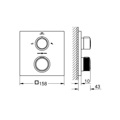 Grohe Allure Thermostat For Concealed İnstallation With 2 - Way Diverter Hand ShowerBath Filler - 19446002 - 2