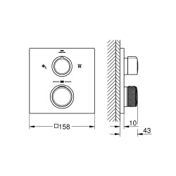 Grohe Allure Thermostat For Concealed İnstallation With 2 - Way Diverter Head ShowerHand Shower - 29181002 - 2