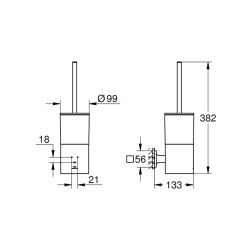 Grohe Allure Tuvalet Fırçası Seti - 40340001 - 2