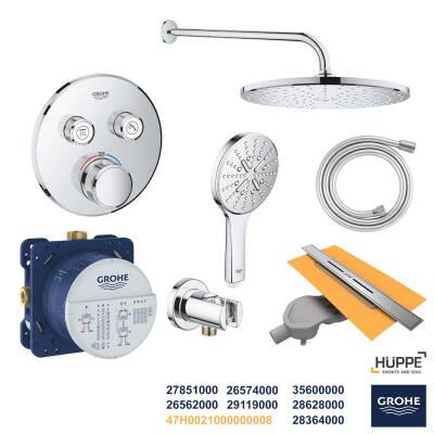 Grohe Ankastre Banyo Duş Seti + Hüppe Galata X Duş Kanalı -11 - 1