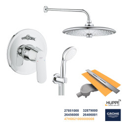 Grohe Ankastre Banyo Duş Seti + Hüppe Galata X Duş Kanalı -21 - 1