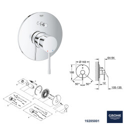 Grohe Ankastre Banyo Duş Seti + Hüppe Galata X Duş Kanalı -26 - 2