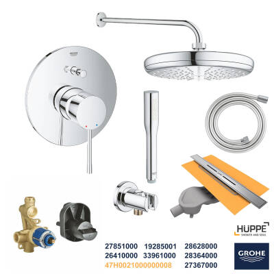 Grohe Ankastre Banyo Duş Seti + Hüppe Galata X Duş Kanalı -4 - 1