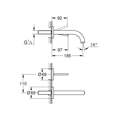 Grohe Atrio 2 Delikli Joystick Lavabo Bataryası - 19287Al3 - 2