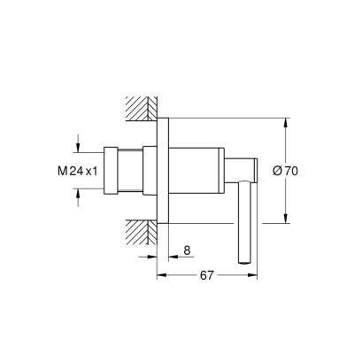 Grohe Atrio Ankastre Stop Valf - 19088Da3 - 2