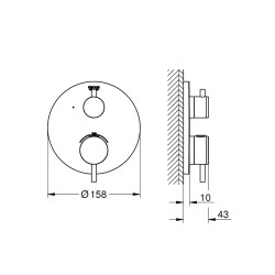 Grohe Atrio Ankastre Termostatik Banyo Bataryası - 24134003 - 2