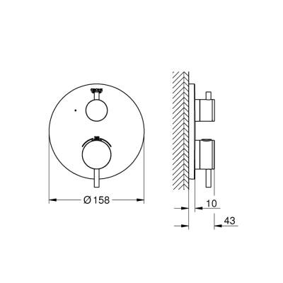 Grohe Atrio Ankastre Termostatik Banyo Bataryası - 24134003 - 2