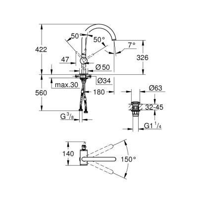 Grohe Atrio Tek Kumandalı Lavabo Bataryası Xl-Boyut - 32647Da3 - 2