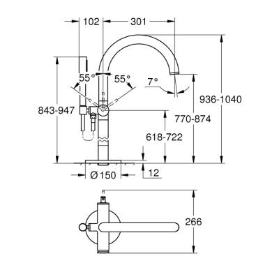 Grohe Atrio Tek Kumandalı Yerden Küvet Bataryası - 32653Dc3 - 2