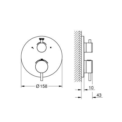 Grohe Atrio Termostatik BanyoDuş Bataryası - 24135003 - 2