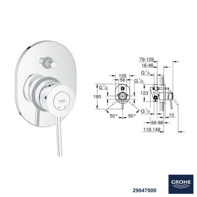 Grohe Bau Classic Ankastre BanyoDuş Bataryası Seti 27 - 3