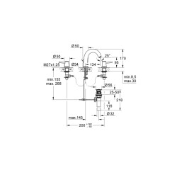 Grohe Bauclassic 3 Delikli Lavabo Bataryası - 20470000 - 2