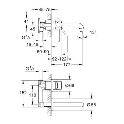 Grohe Bauclassic İki Delikli Lavabo Bataryası - 20292000 - 2