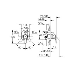 Grohe Bauedge Ankastre BanyoDuş Bataryası - 29039000 - 2