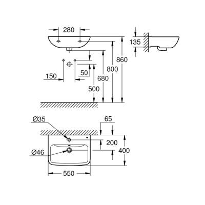 Grohe Bauedge Ceramic - 39807000 - 2