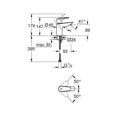 Grohe Bauedge Tek Kumandalı Lavabo Bataryası S-Boyut - 23330001 - 2