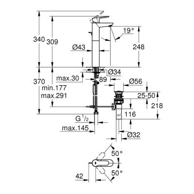 Grohe Bauedge Tek Kumandalı Lavabo Bataryası Xl-Boyut - 32860000 - 2