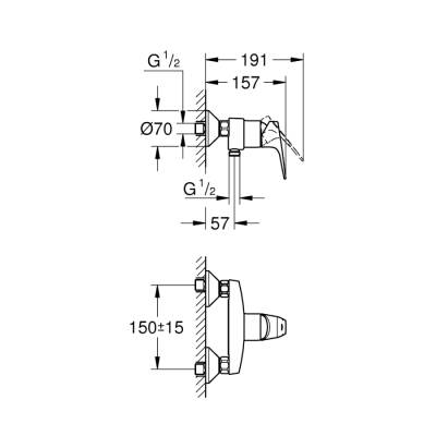 Grohe Bauflow Tek Kumandalı Duş Bataryası - 23755000 - 2