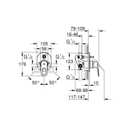 Grohe Bauloop Ankastre BanyoDuş Bataryası - 29041000 - 2