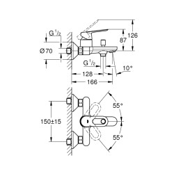 Grohe Bauloop Tek Kumandalı Banyo Bataryası - 23603000 - 2