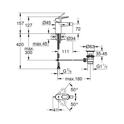 Grohe Bauloop Tek Kumandalı Bide Bataryası - 23338000 - 2