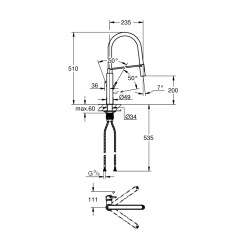 Grohe Concetto Professional Tek Kumandalı Eviye Bataryası - 31491000 - 2