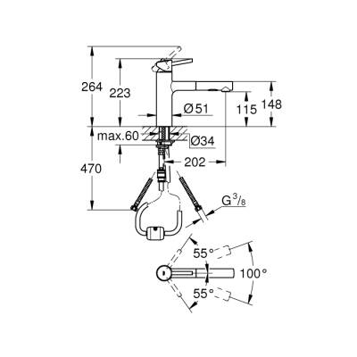 Grohe Concetto Tek Kumandalı Eviye Bataryası - 30273001 - 2