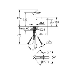 Grohe Concetto Tek Kumandalı Eviye Bataryası - 31129001 - 2