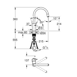 Grohe Concetto Tek Kumandalı Eviye Bataryası - 32663Dc3 - 2