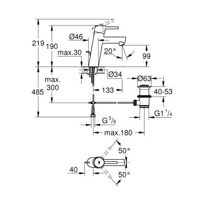 Grohe Concetto Tek Kumandalı Lavabo Bataryası M-Boyut - 23450001 - 2