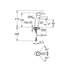 Grohe Concetto Tek Kumandalı Lavabo Bataryası M-Boyut - 23451001 - 2