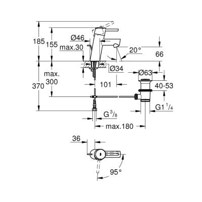 Grohe Concetto Tek Kumandalı Lavabo Bataryası S-Boyut - 2338010E - 2