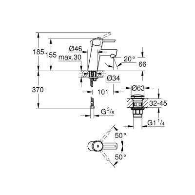 Grohe Concetto Tek Kumandalı Lavabo Bataryası S-Boyut - 23931001 - 2