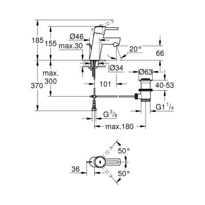 Grohe Concetto Tek Kumandalı Lavabo Bataryası S-Boyut - 32204001 - 2