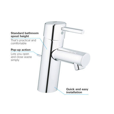 Grohe Concetto Tek Kumandalı Lavabo Bataryası S-Boyut - 32204001 - 3