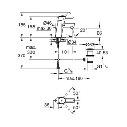 Grohe Concetto Tek Kumandalı Lavabo Bataryası S-Boyut - 3220410E - 2