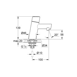 Grohe Concetto Tek Su Girişli Batarya Xs- Boyut - 32207001 - 2