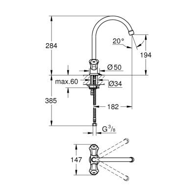 Grohe Costa L Tek Delikli Mutfak Bataryası 12 - 31812001 - 2