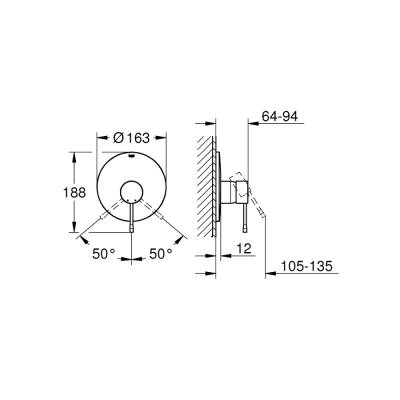 Grohe Essence Ankastre Duş Bataryası - 19286001 - 2