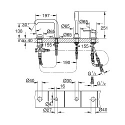 Grohe Essence Dört Delikli Küvet Bataryası - 19578A01 - 2